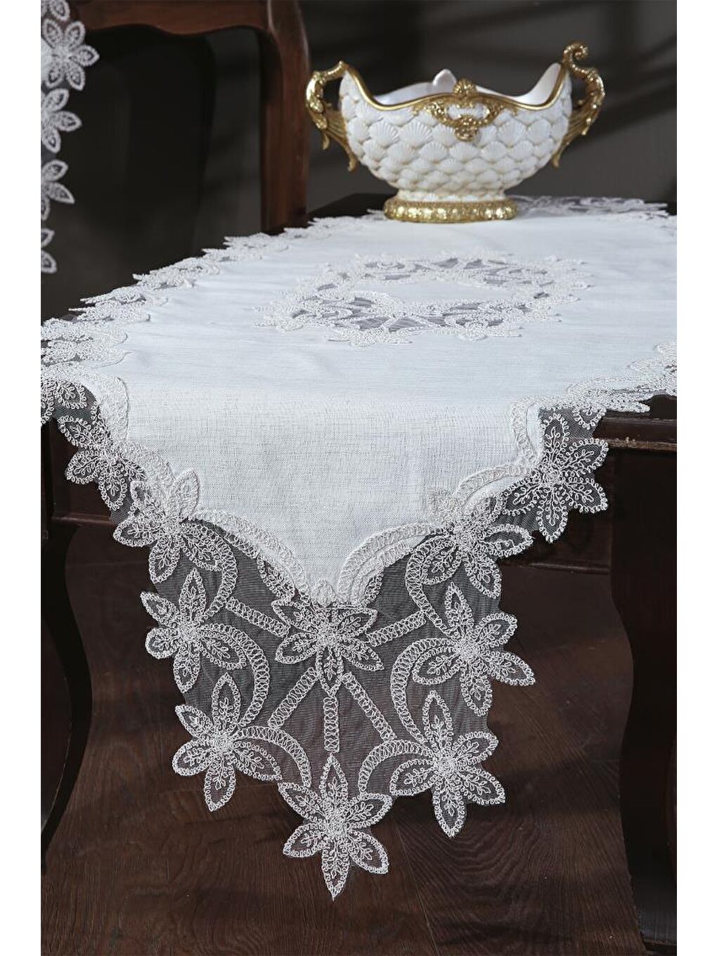 Ekru Firdevs Salon Takımı 5 Parça Krem-1