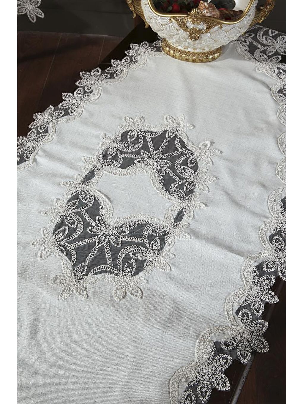 Ekru Firdevs Salon Takımı 5 Parça Krem-3