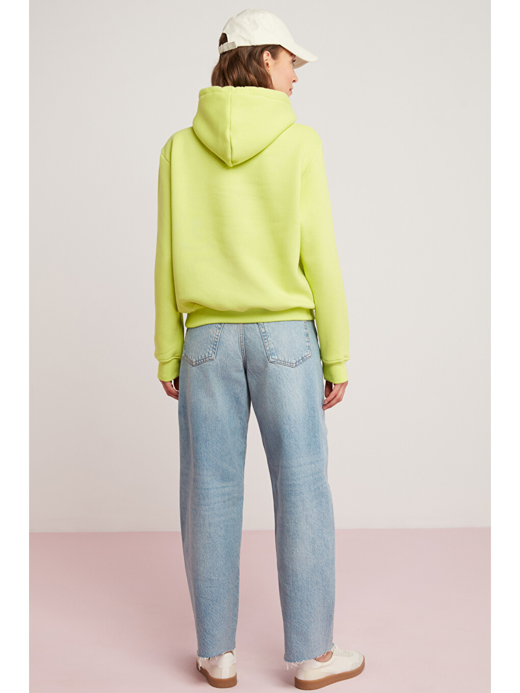 Diane Kadın İçi Polarlı Yumuşacık Comfort Fit Kapüşonlu Yeşil Sweatshirt-5