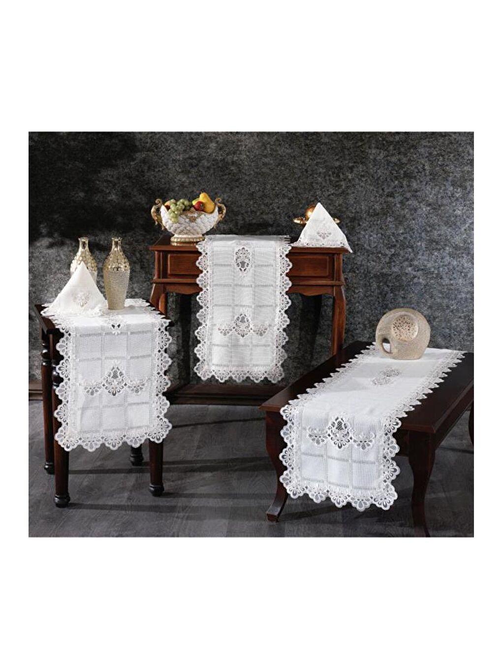 Ekru Sahra 5 Parça Salon Takımı Krem-1