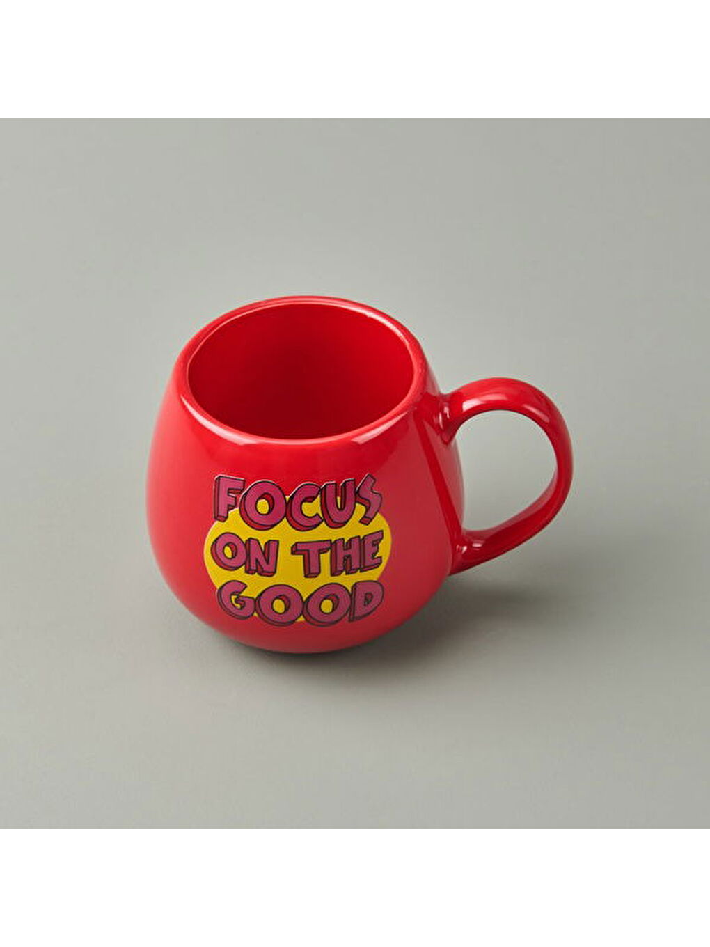 Kitchen Focus On The Good Sloganlı Kupa - Kırmızı - 310 ml-1