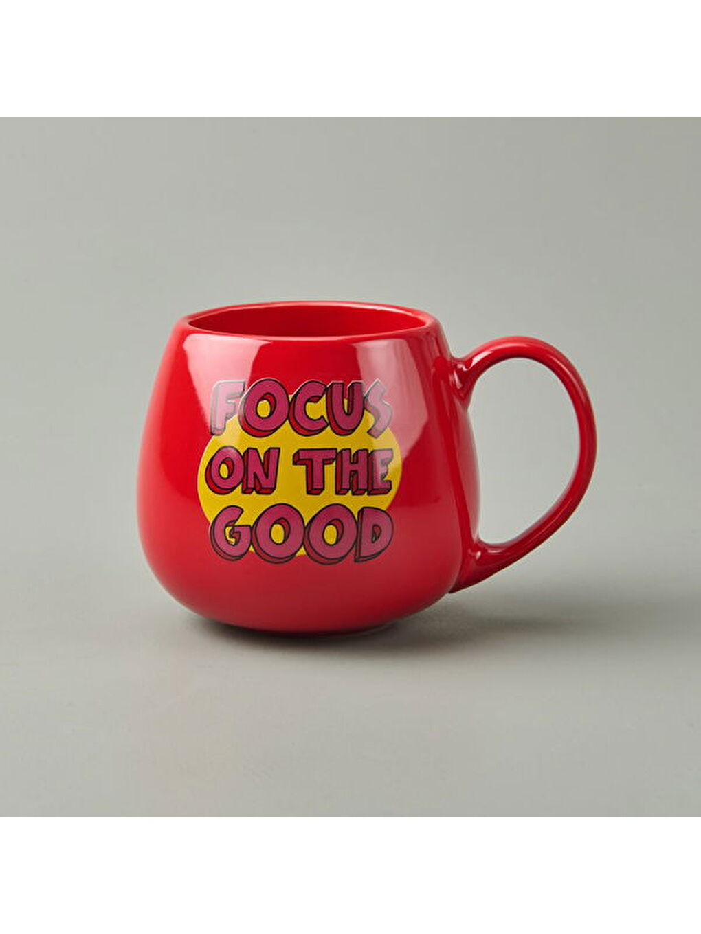 Kitchen Focus On The Good Sloganlı Kupa - Kırmızı - 310 ml-3