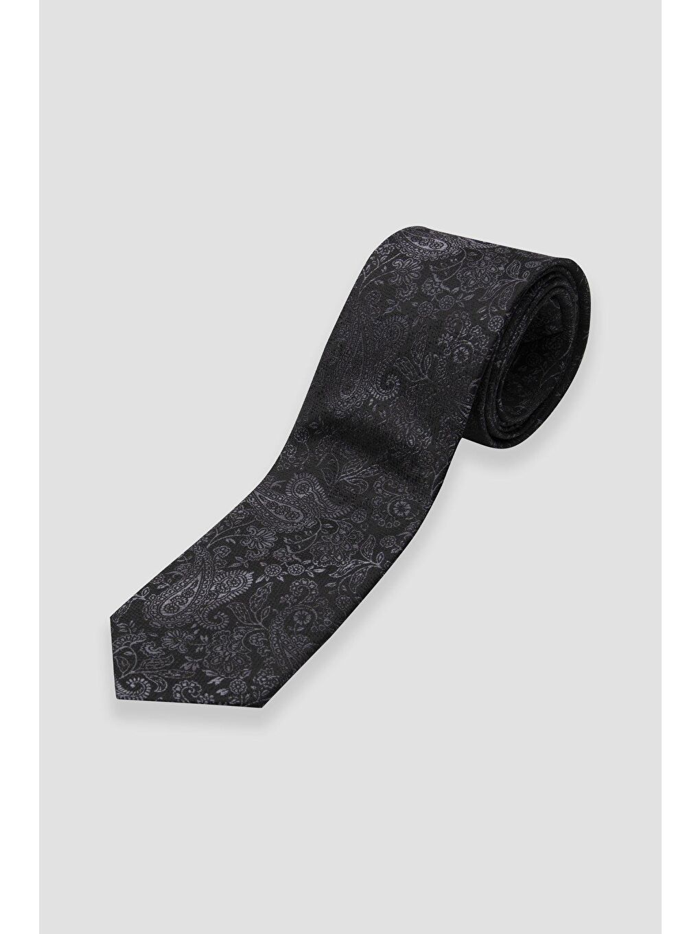 Kravat 8 Cm Mikrofiber Polyester Siyah Erkek Desenli Kravat