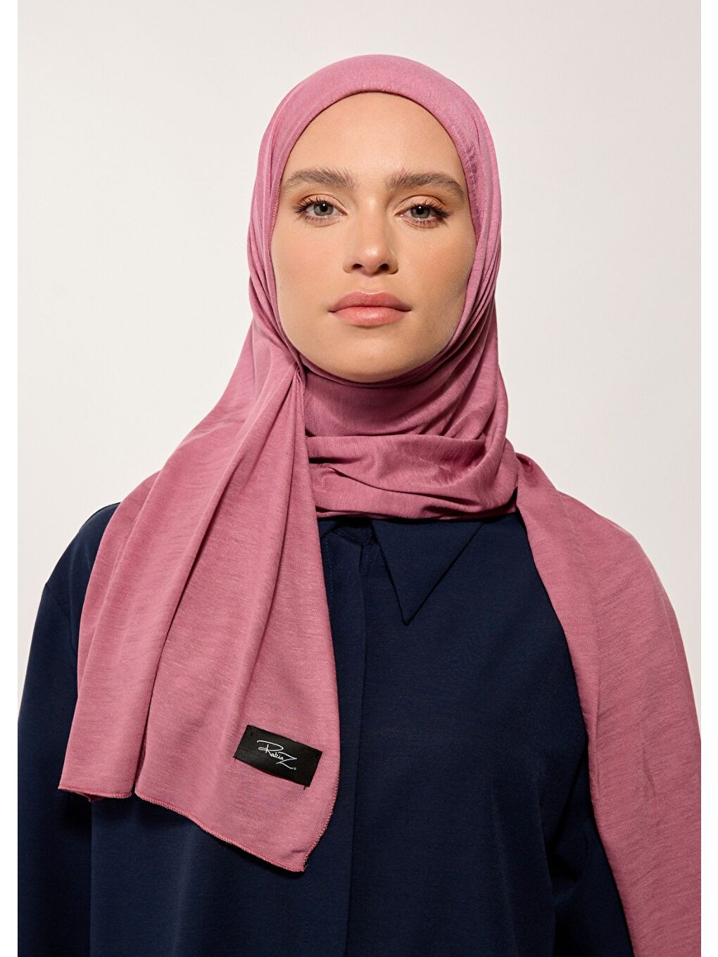 Pembe Tesettür Şal - Gül Kurusu Viskon-1