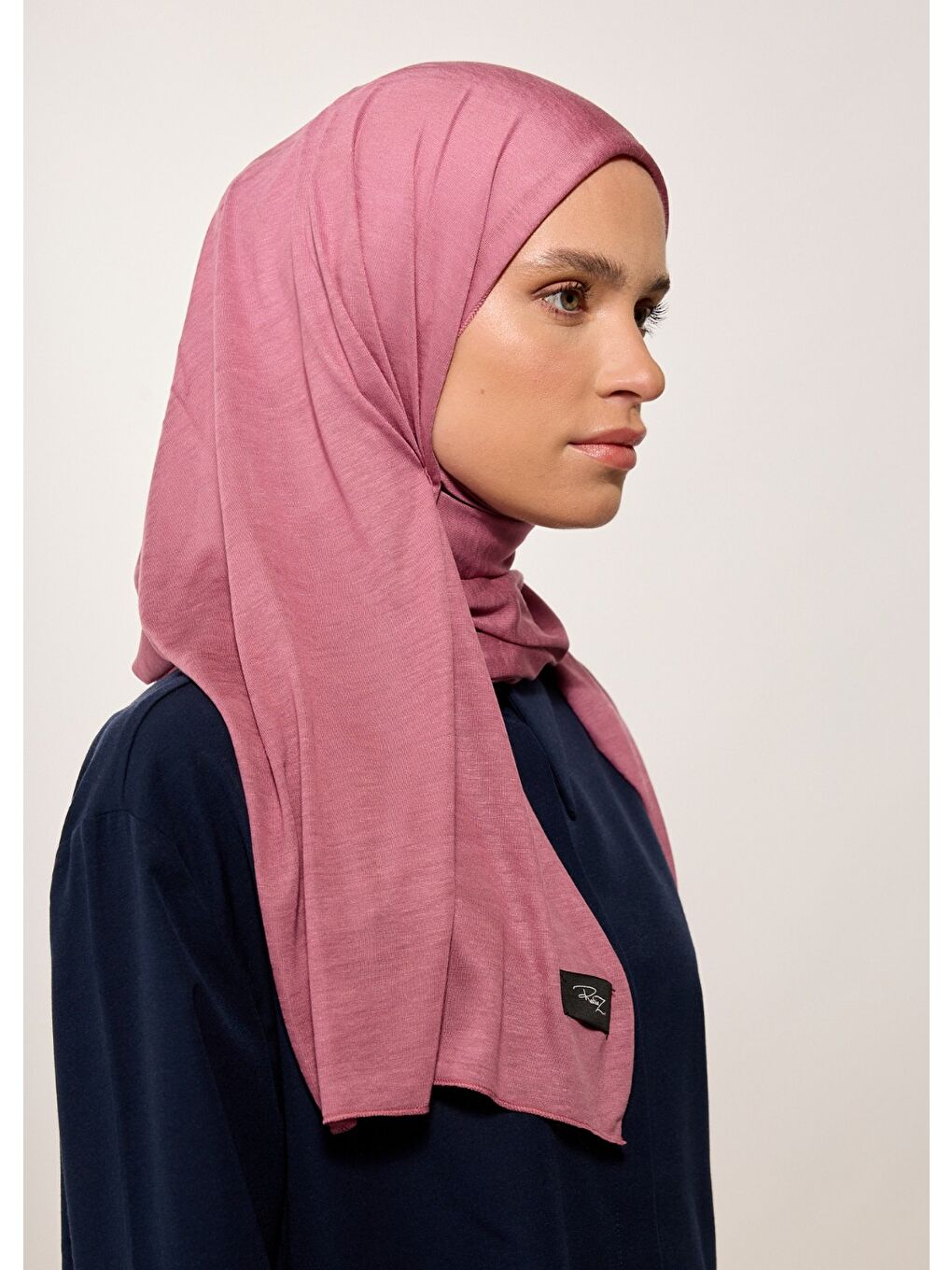 Pembe Tesettür Şal - Gül Kurusu Viskon-2