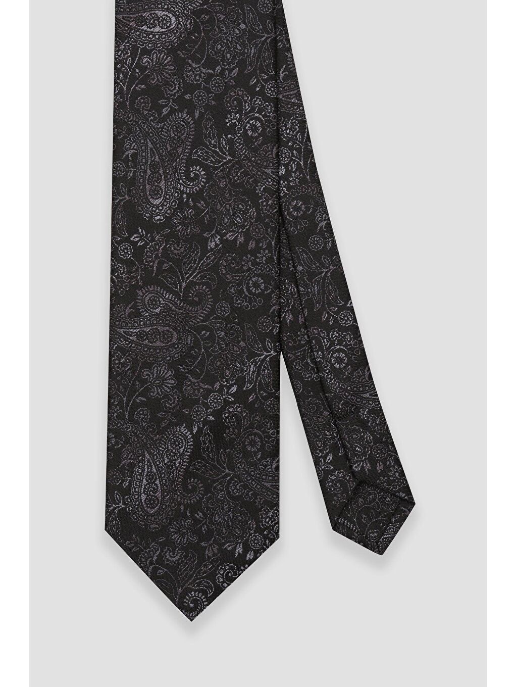 Kravat 8 Cm Mikrofiber Polyester Siyah Erkek Desenli Kravat-1