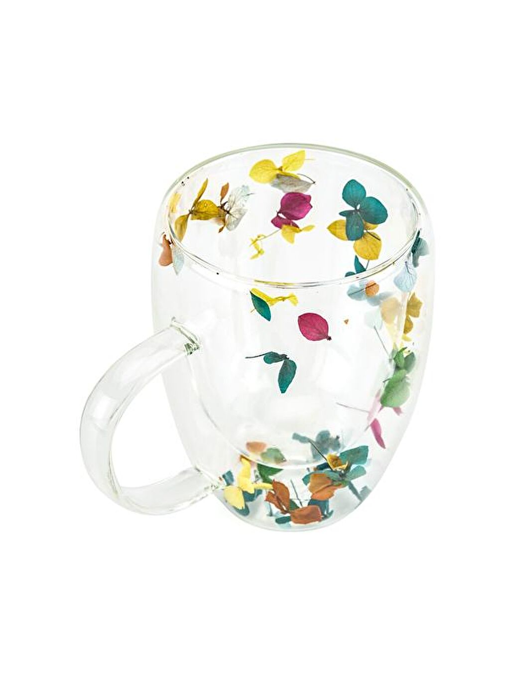 Karışık Kitchen Borosilikat Çiçek Desenli Kupa - Renkli - 350 ml-1