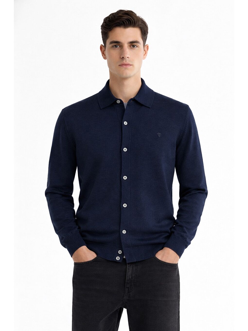Lacivert Erkek Uzun Kollu Gömlek