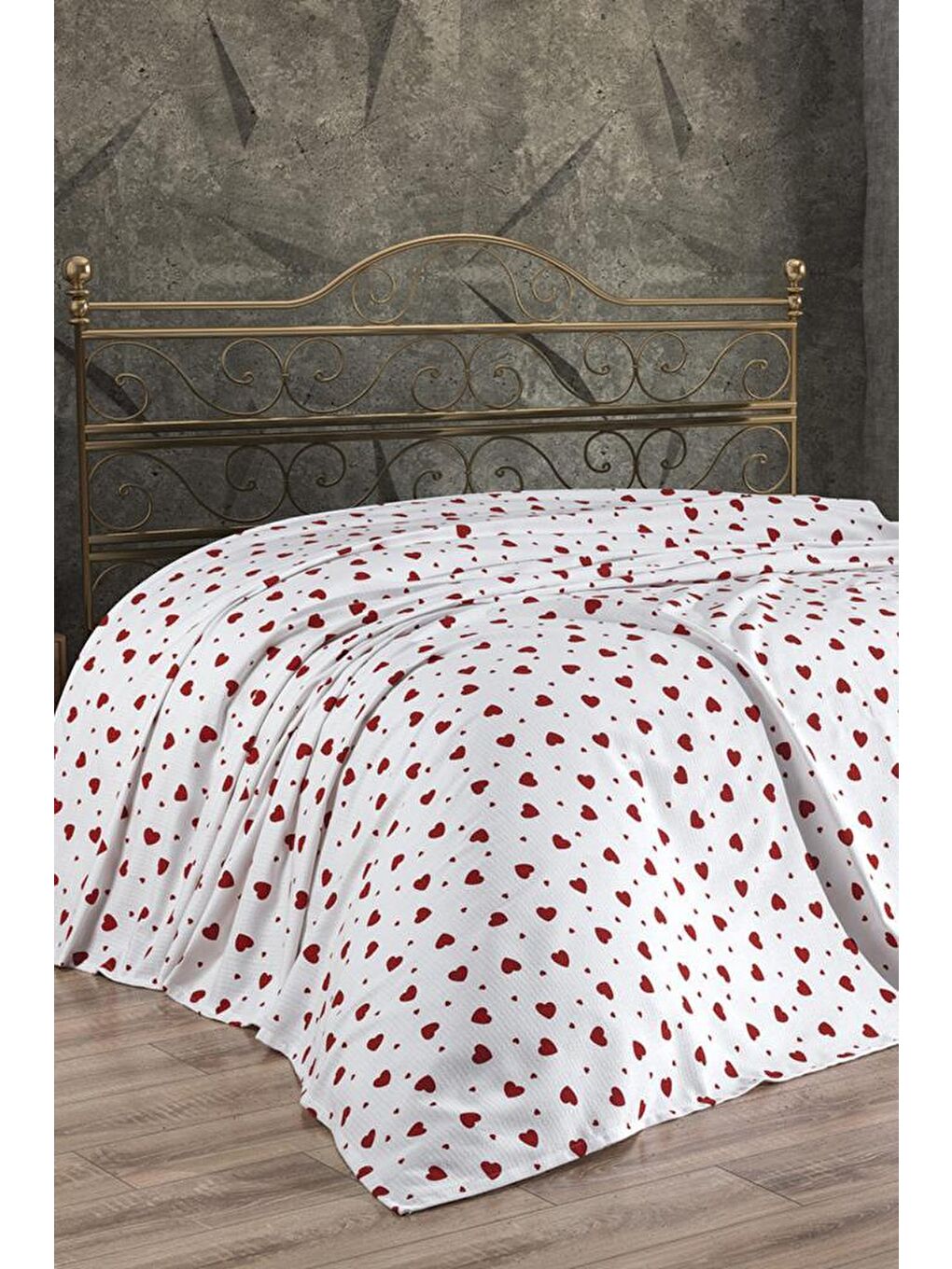 Karışık Kalbim Tek Kişilik %100 Pamuklu 160x240 cm Tek Pike