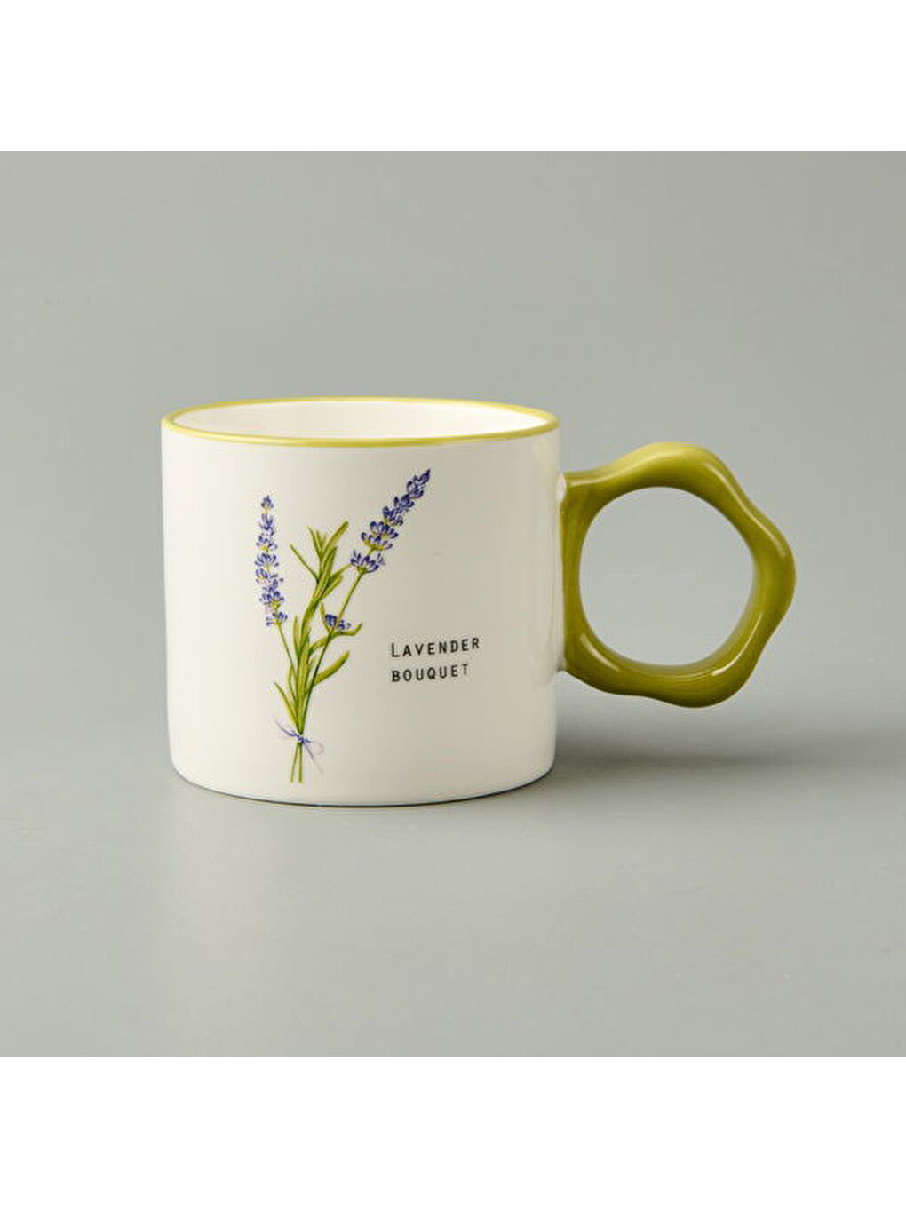 Kitchen Çiçek Desenli Kupa - Beyaz / Yeşil - 310 ml-3