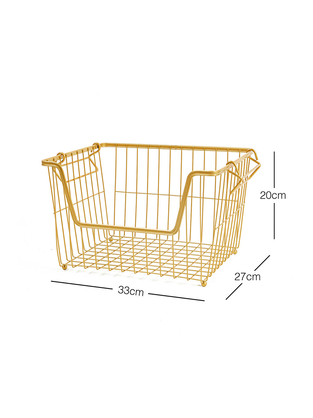 Sarı Altın Renk Metal 33 x 27 x 20 cm-5