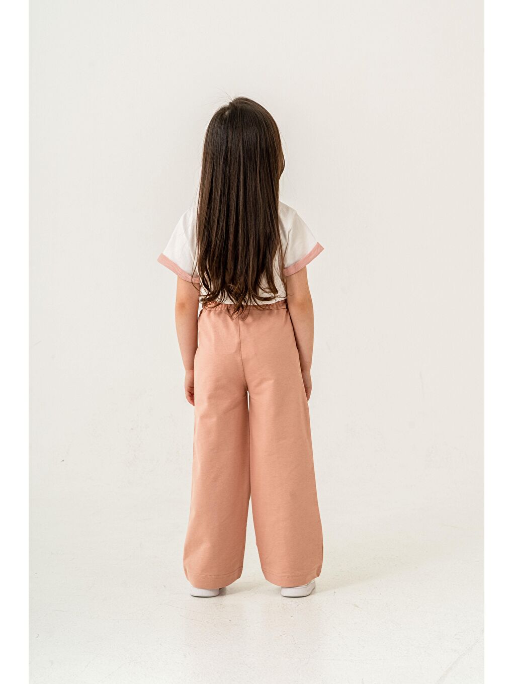 Bej Çift Cepli Cep Baskılı Kız Çocuk Eşofman Altı-8