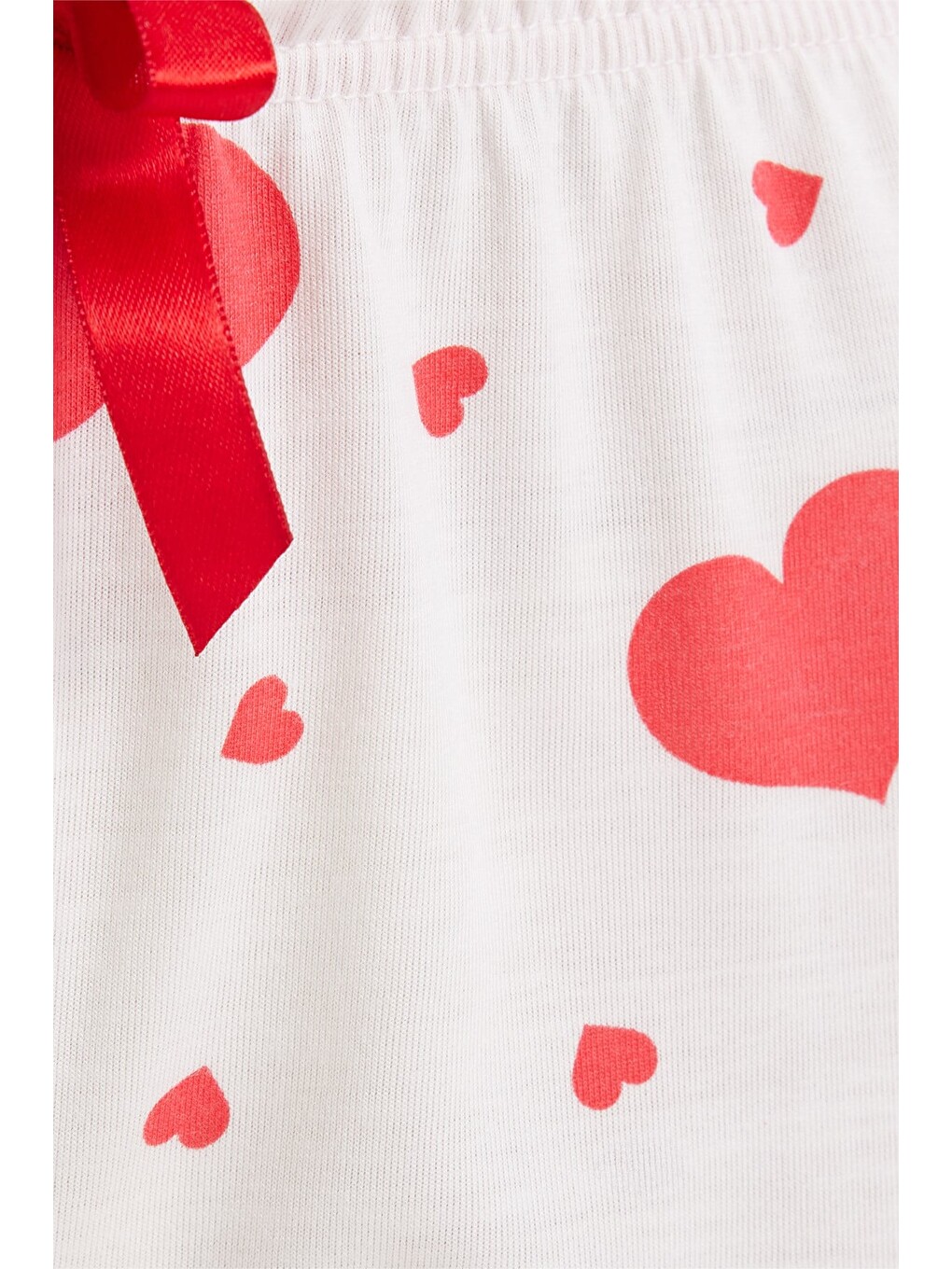 Kadın Regular Fit Klasik Kesim Viskon Beli Lastikli Fiyonk Detaylı Baskılı Beyaz Pijama Altı-5