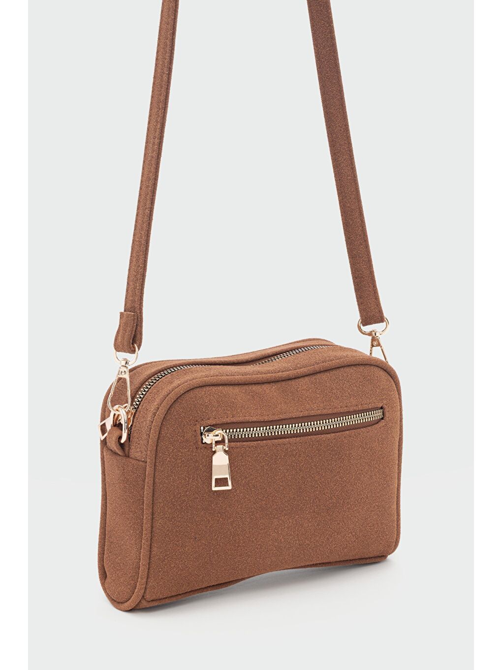 Kahverengi Hana Süet Çapraz Çanta Taba-2