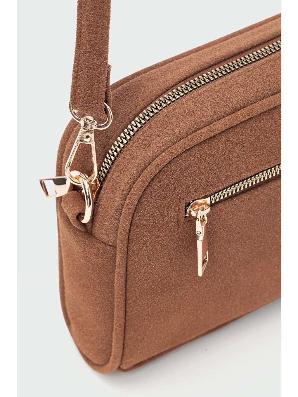 Kahverengi Hana Süet Çapraz Çanta Taba-3