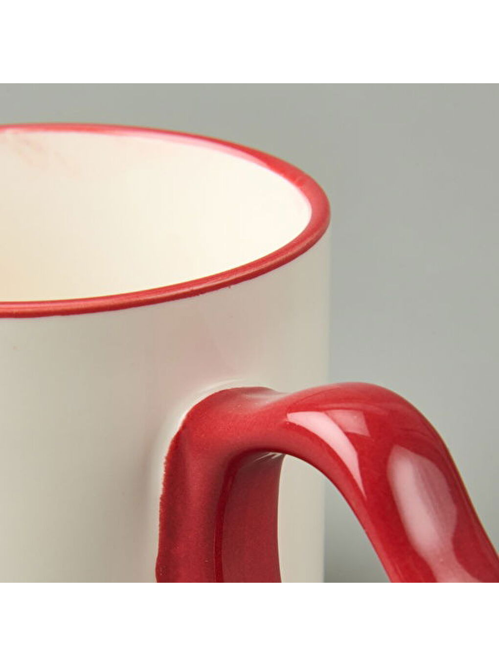 Evidea Kitchen Çiçek Desenli Kupa - Beyaz / Kırmızı - 310 ml - 1