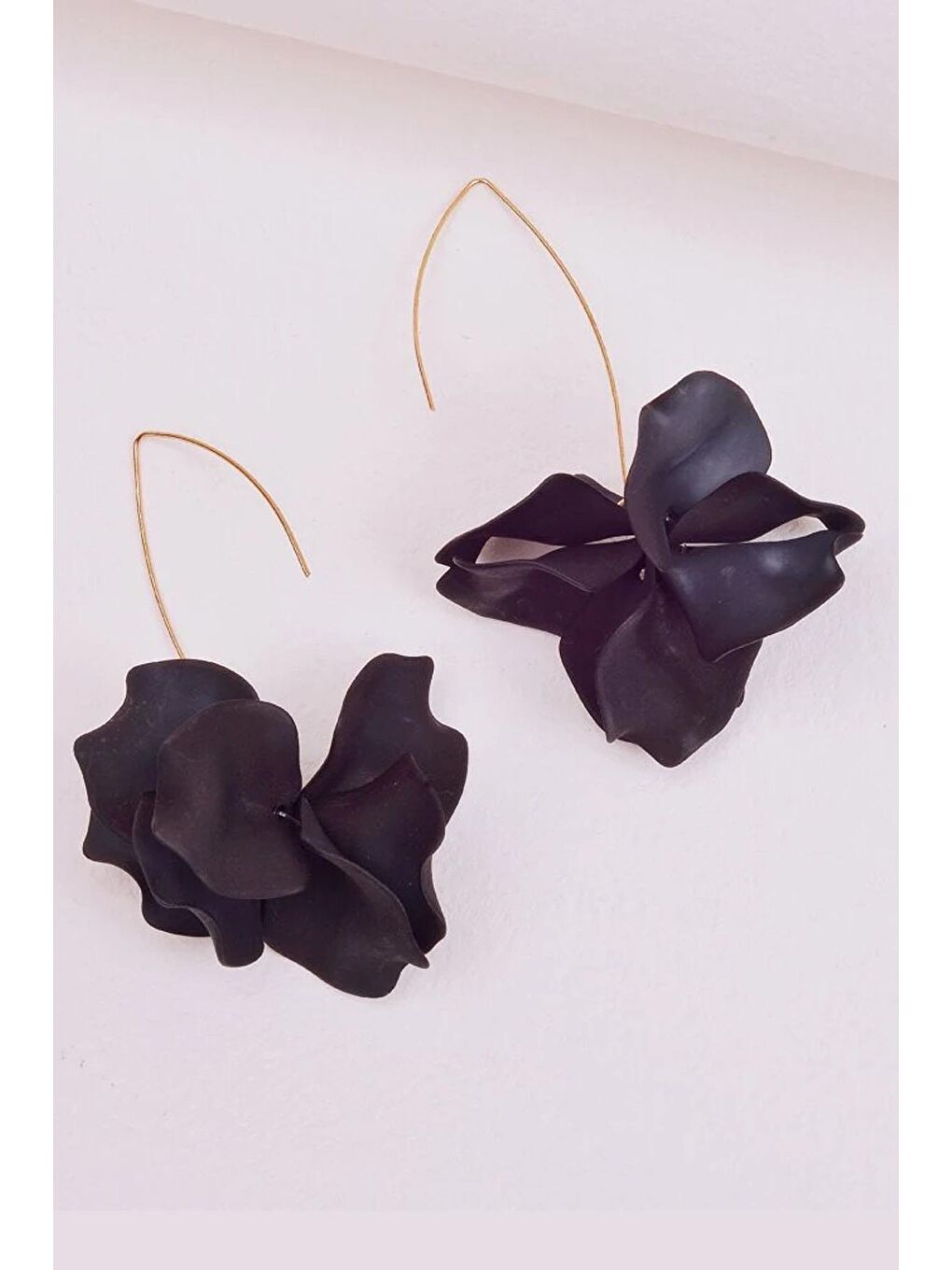 Sarı Siyah Nola Çiçekli Asetat Küpe-4