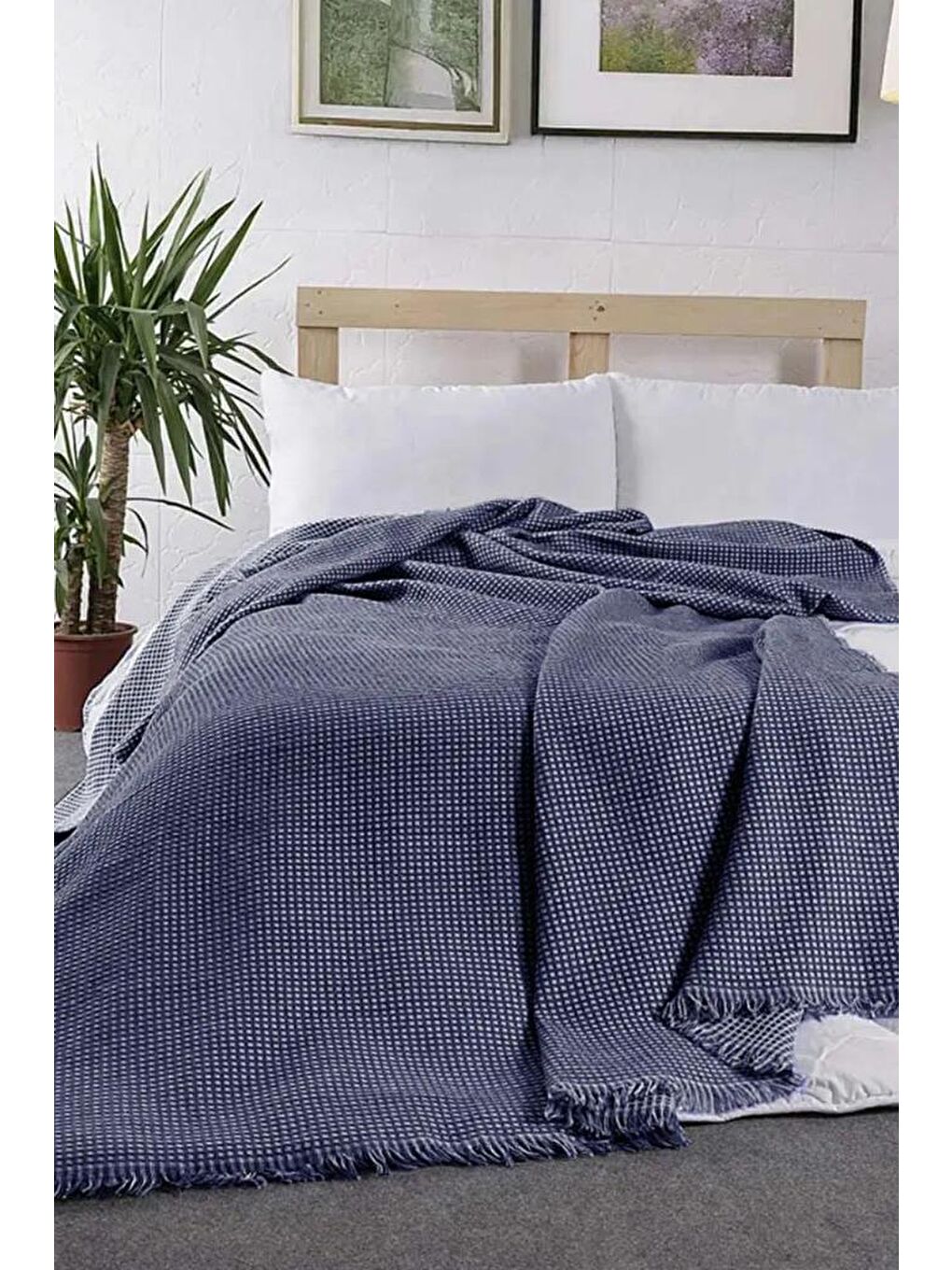 Lora Tek Kişilik Tek Pike 160x210 cm Lacivert