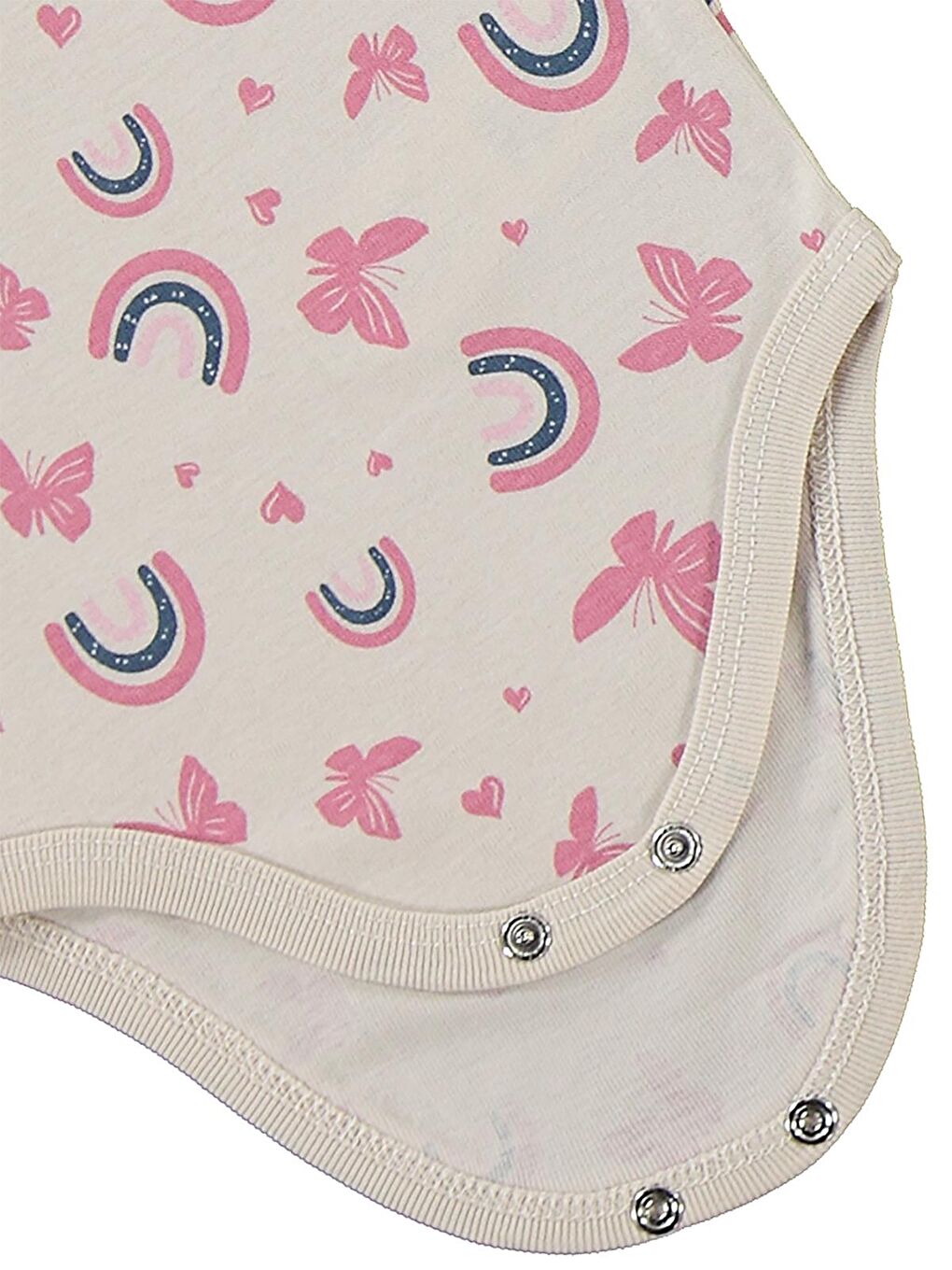 Bej Baby Kelebek Empirmeli 3 Lü 0-36 Ay Çıtçıtlı Badi-2