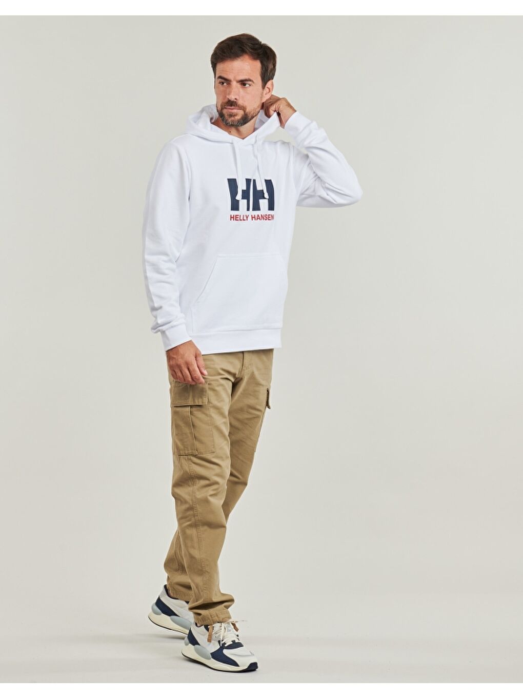 Helly Hansen Beyaz HH Logo 2 0 Kapüşonlu Erkek Sweatshirt HHA 30394 001 - 1