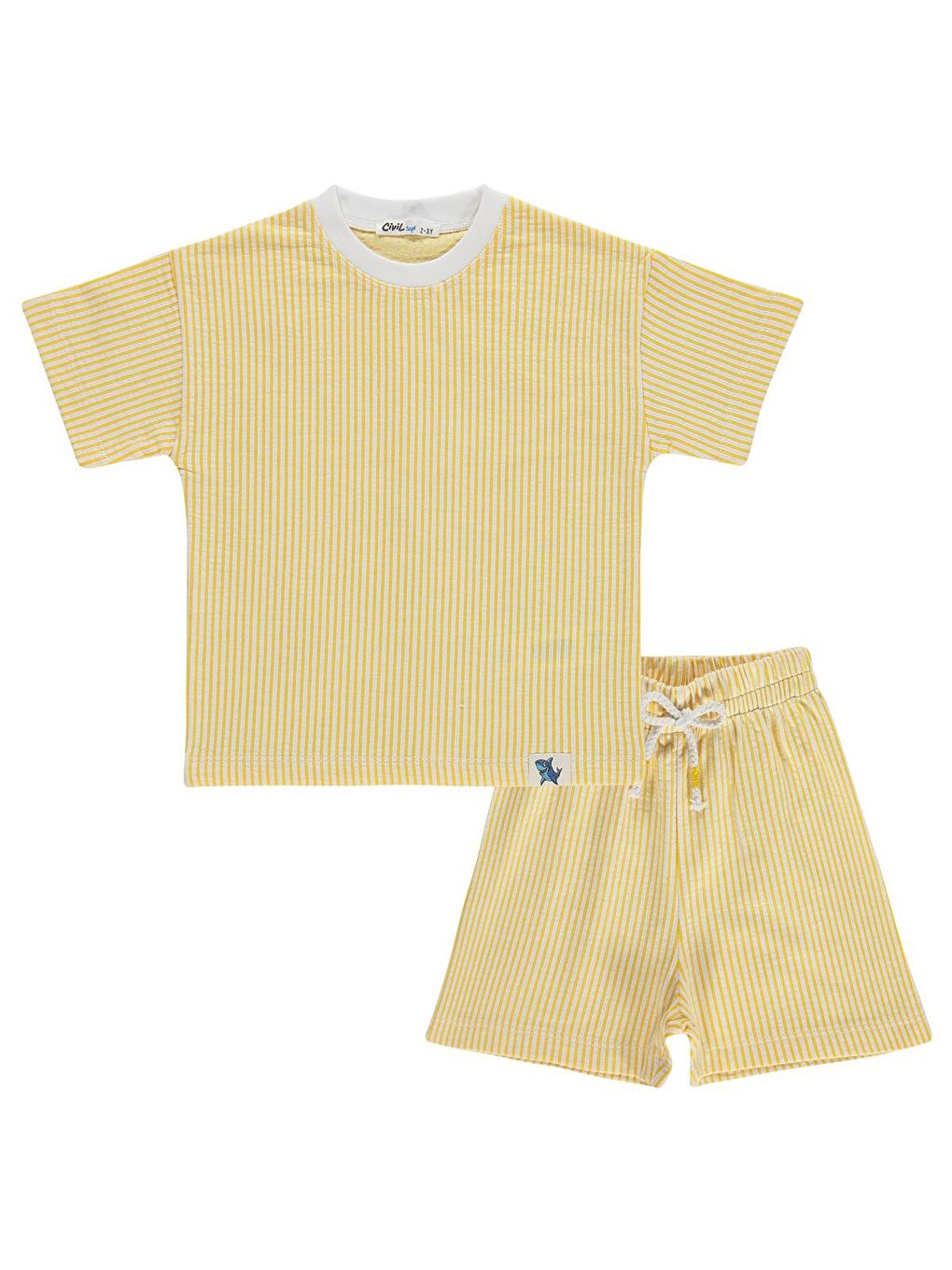 Boys Çizgili 2-5 Yaş Takım - Sarı 4-5 Yaş-1