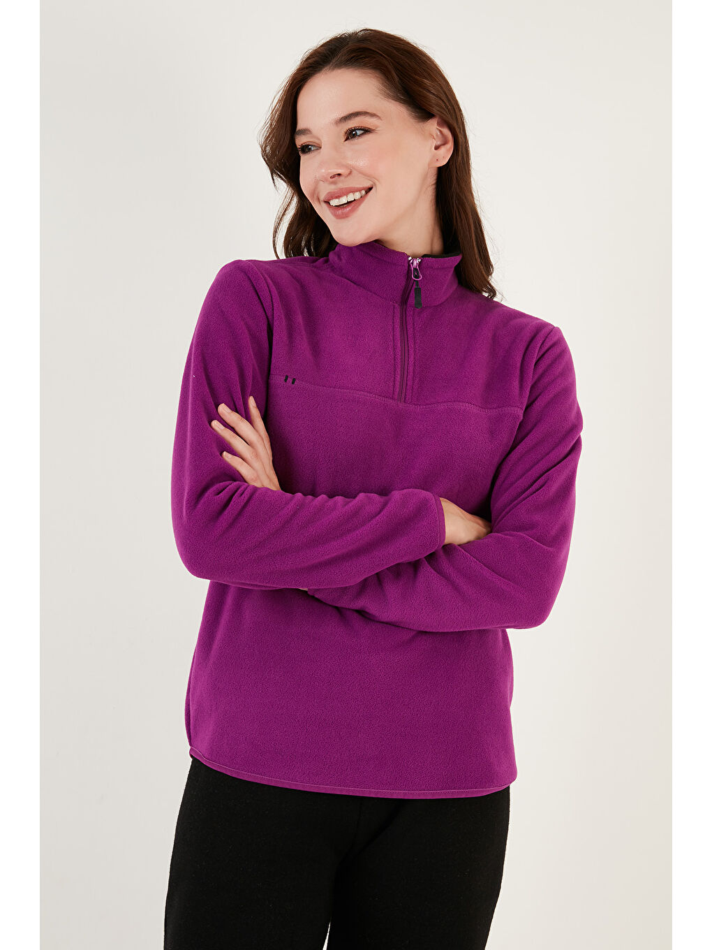 Mor Slim Fit Yumuşak Dokulu Anti-Pilling Tüylenme Yapmayan 2'li Paket Polar 5907000S2-2