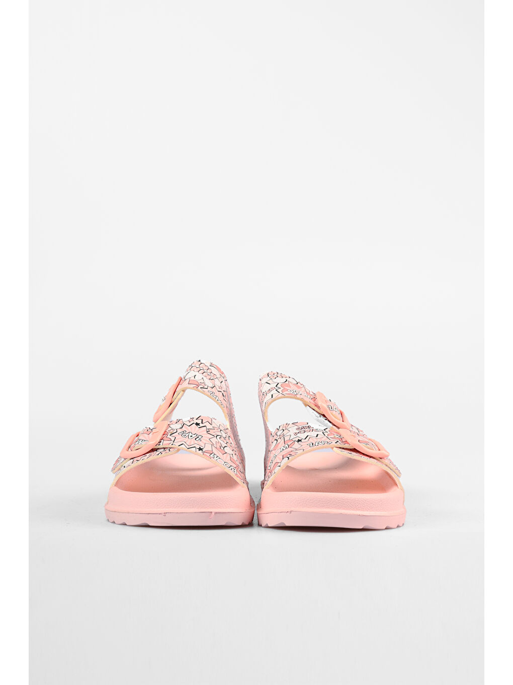 Pembe Gibli II Baskılı Kız Çocuk Pudra Terlik-5