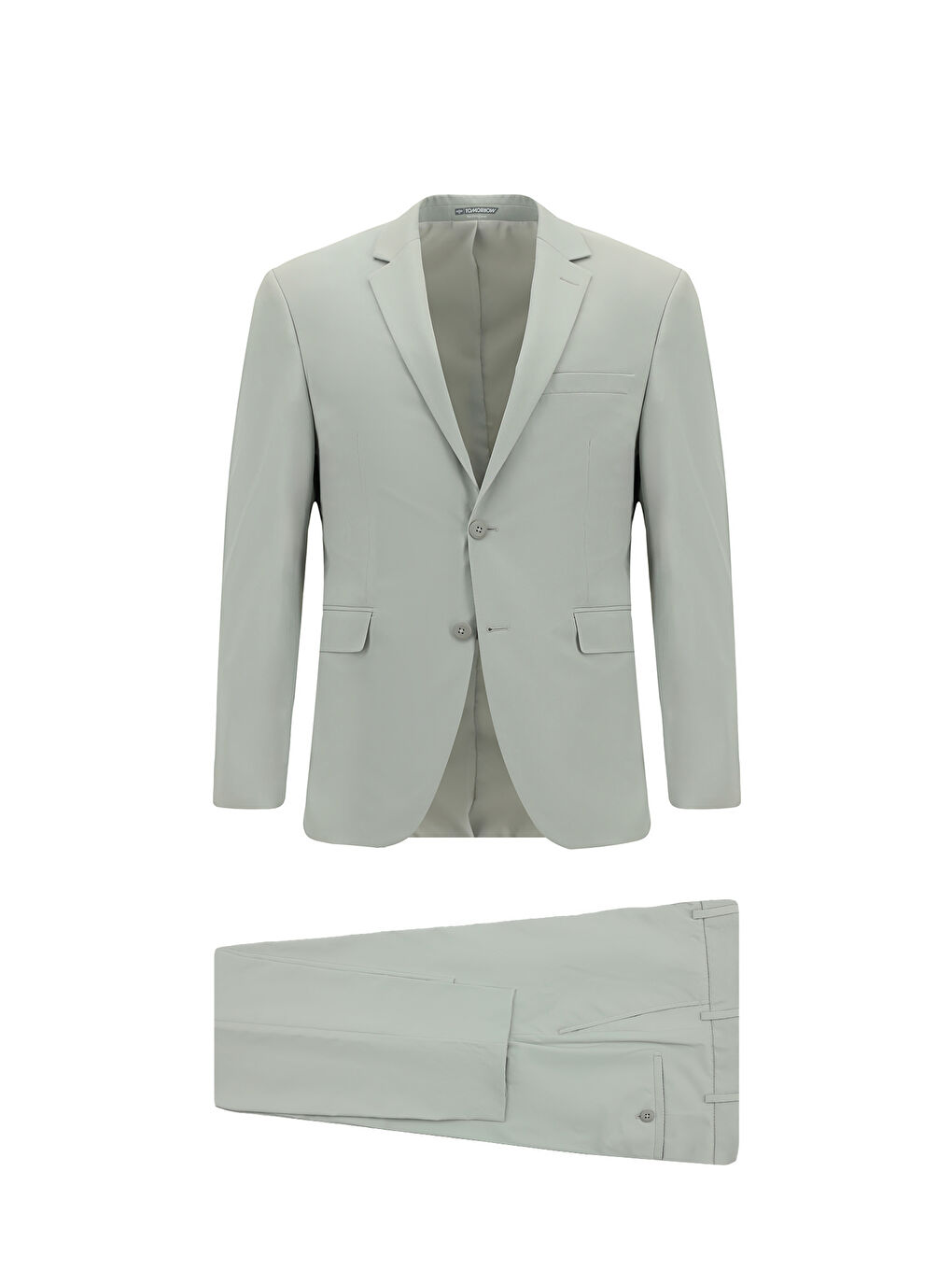 Bej Techno-Line Super Slim Fit Ekstra Dar Kesim Beli Lastikli İpli Çantalı Elastanlı Takım Elbise