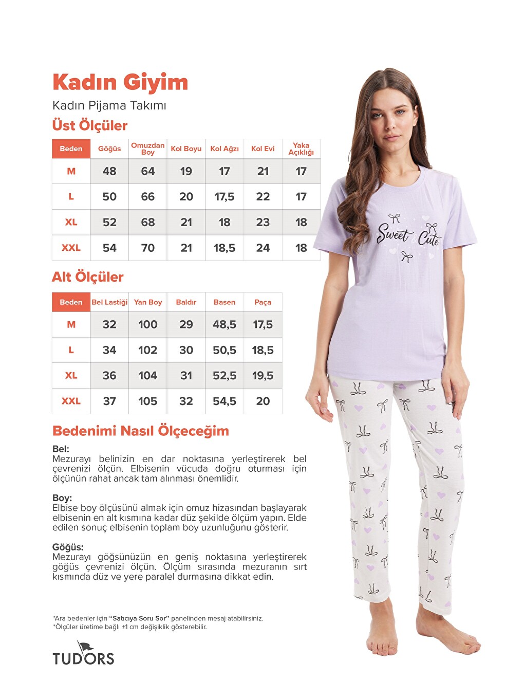 Kadın Regular Fit Klasik Kesim %100 Pamuk Bisiklet Yaka Kısa Kollu Baskılı Lila Pijama Takımı-8