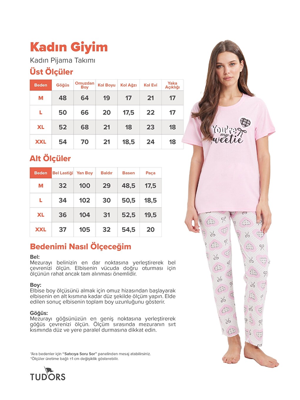 Kadın Regular Fit Klasik Kesim %100 Pamuk Bisiklet Yaka Kısa Kollu Baskılı Pembe Pijama Takımı-7