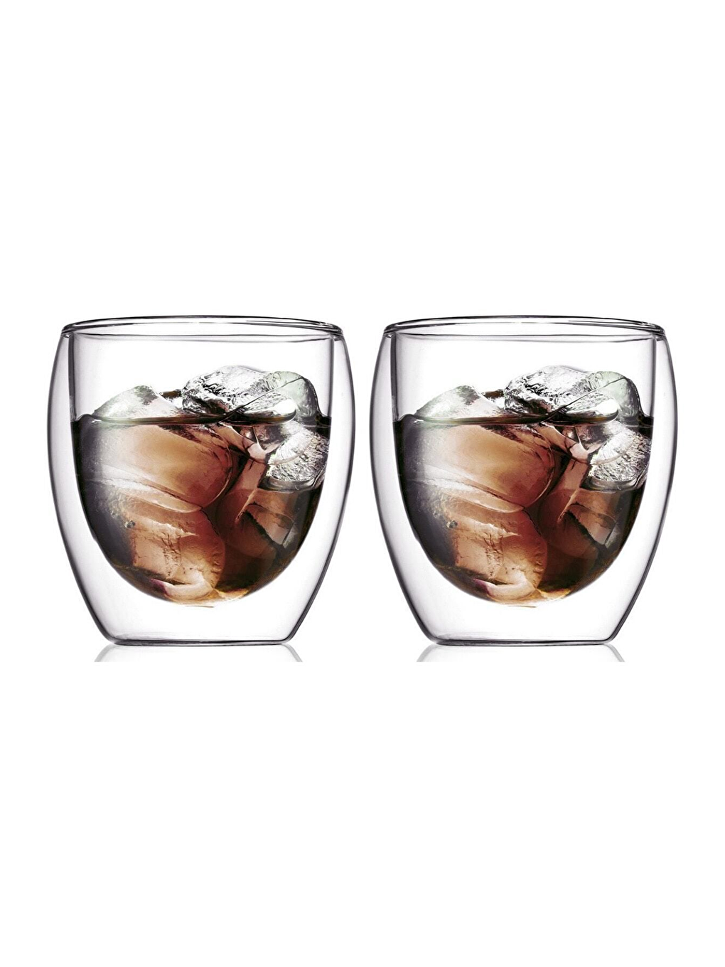 Renksiz Çift Cidarlı Borosilikat 250 ml Şeffaf Cam Bardak 2 Adet 2771