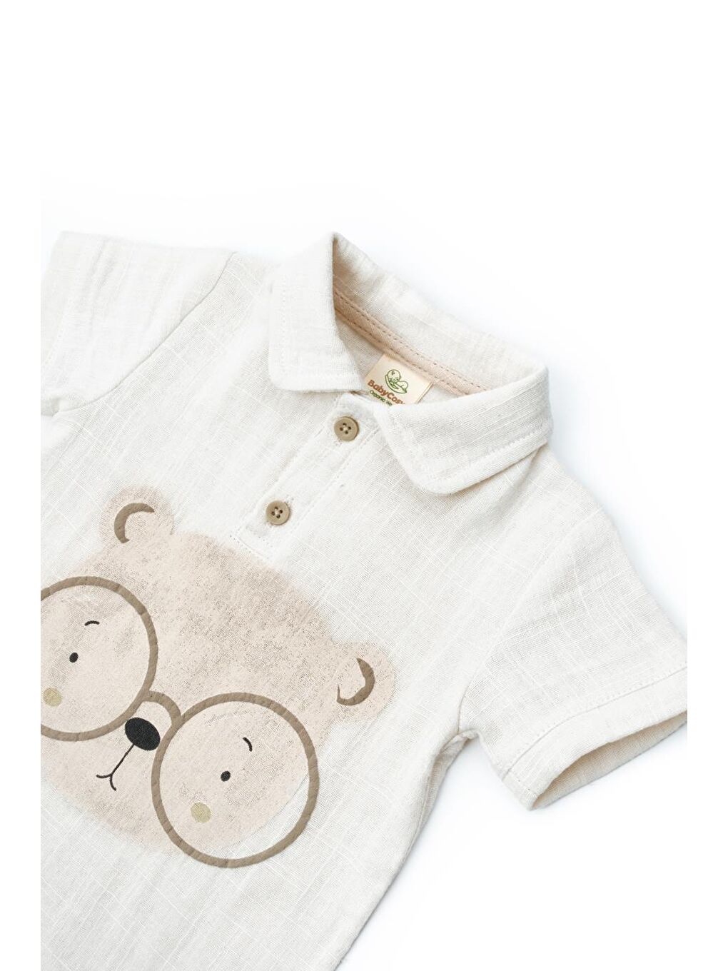 Bej Bebek 3'lü Salopet Müslin Takım %100 Pamuk - Yenidoğan - CSYM7102-4