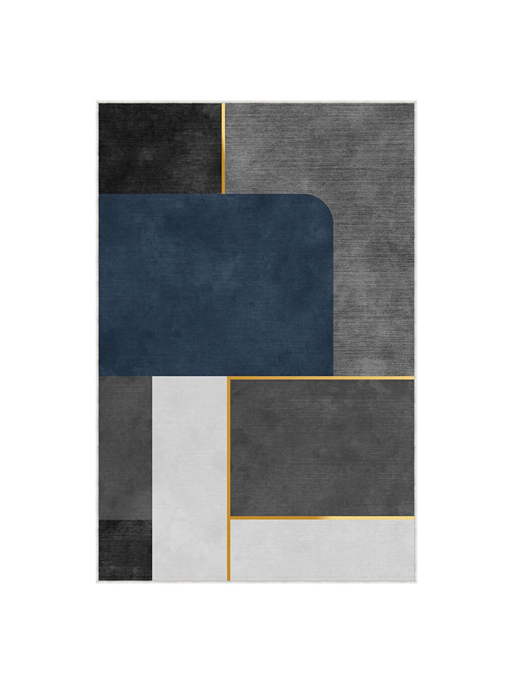 Gri Dekoratif Özel Tasarım Yıkanabilir, Modern Halı  160x230-3