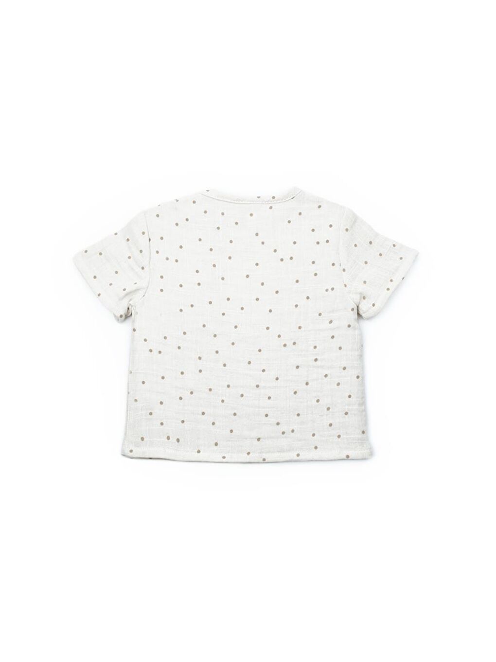 Ekru Bebek Kısa Kollu Tişört ve Pantolon Takımı, %100 Pamuk, Bebek ve Yenidoğan Serisi - CSYM7101-3