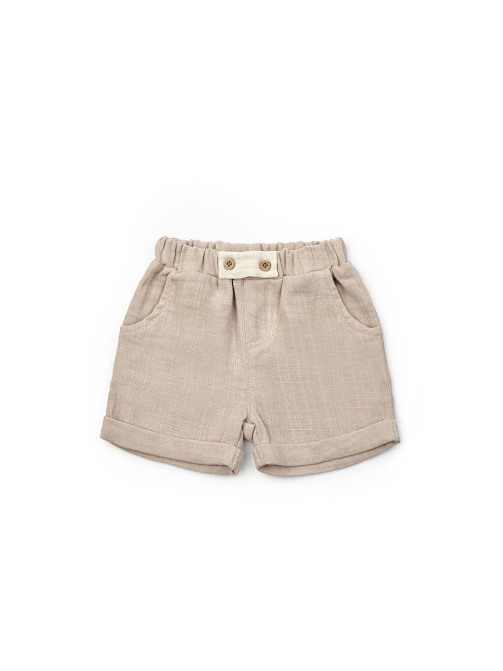 Ekru Bebek Kısa Kollu Tişört ve Pantolon Takımı, %100 Pamuk, Bebek ve Yenidoğan Serisi - CSYM7101-5