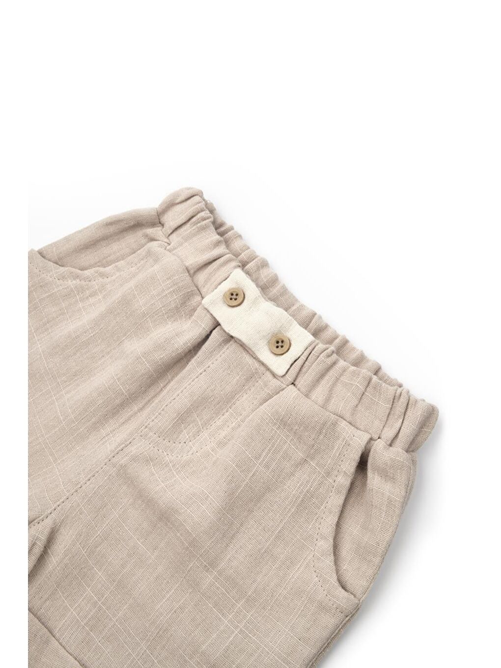 Ekru Bebek Kısa Kollu Tişört ve Pantolon Takımı, %100 Pamuk, Bebek ve Yenidoğan Serisi - CSYM7101-7