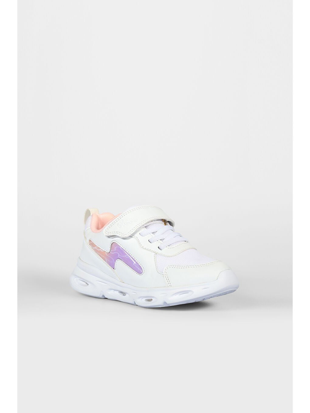 Fash Işıklı Kız Okul Öncesi Beyaz/Pudra Spor Ayakkabı-3