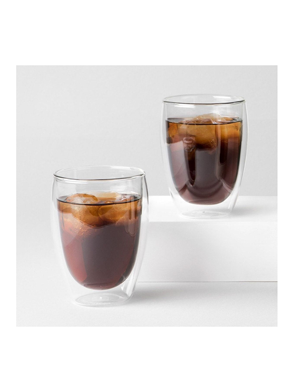 Renksiz Çift Cidarlı Borosilikat Cam Şeffaf Cam Bardak 350 ml - 2 Adet 2772-2