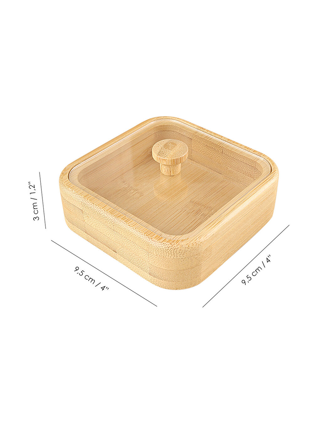 Bej 2'li Kapaklı Bambu Çerezlik Seti-6