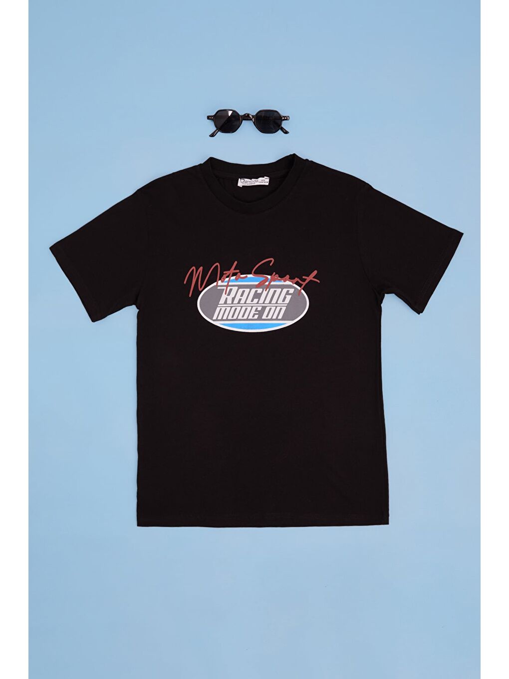 Siyah Racıng Mode On Baskılı Erkek Çocuk Tişört