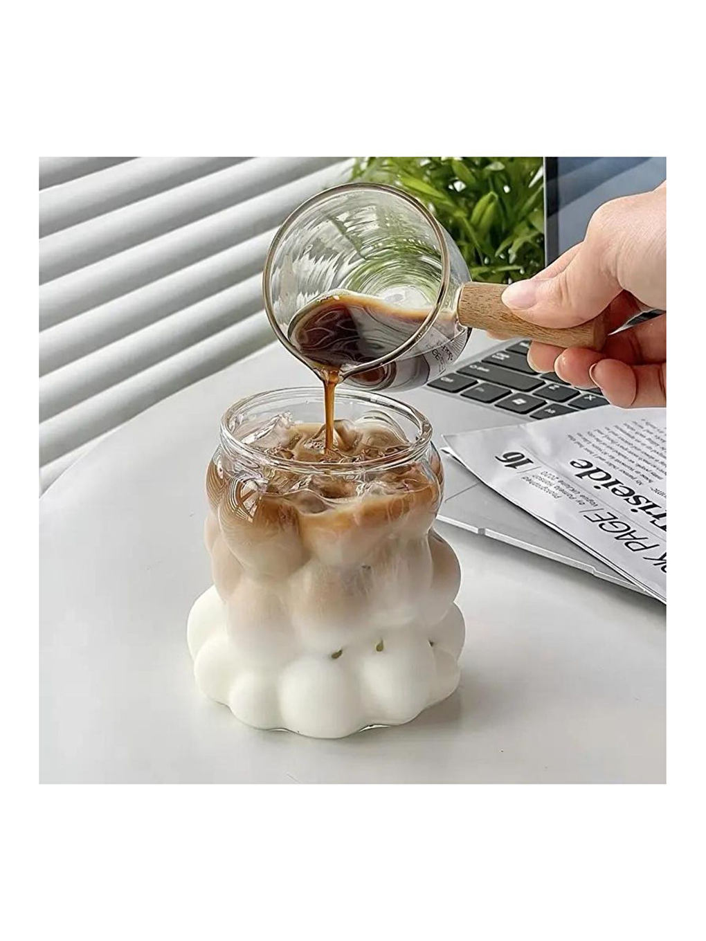 Renksiz 350 ml Üzüm Bubble Cam Bardak 6 Adet - 2431-2