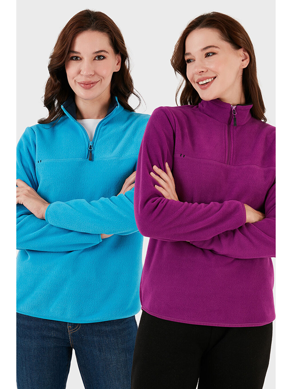 Mor Slim Fit Yumuşak Dokulu Anti-Pilling Tüylenme Yapmayan 2'li Paket Polar 5907000S2