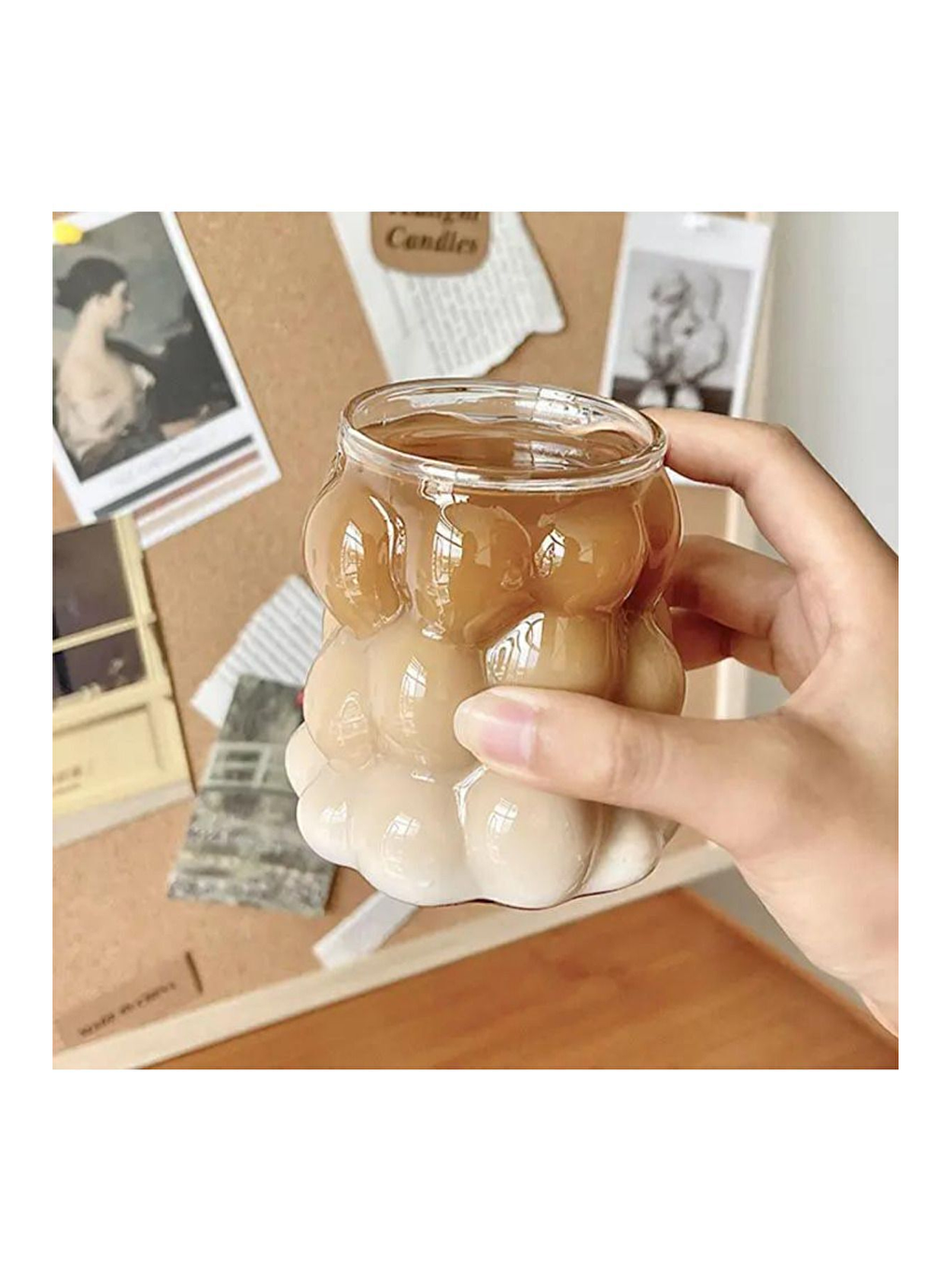 Renksiz 350 ml Üzüm Bubble Cam Bardak 6 Adet - 2431-3