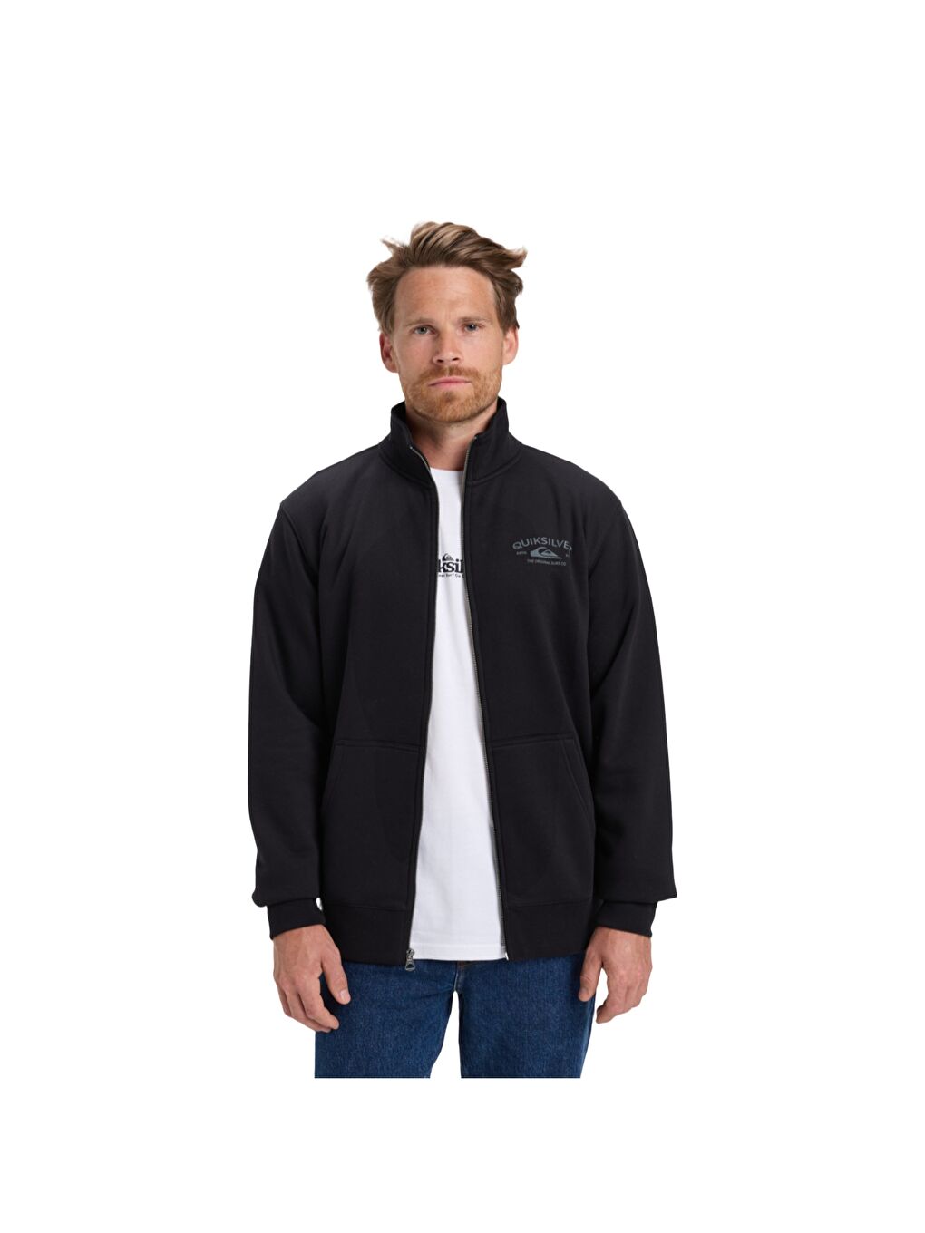 Zip Fleece No Hood Erkek Siyah Fermuarlı Sweatshirt