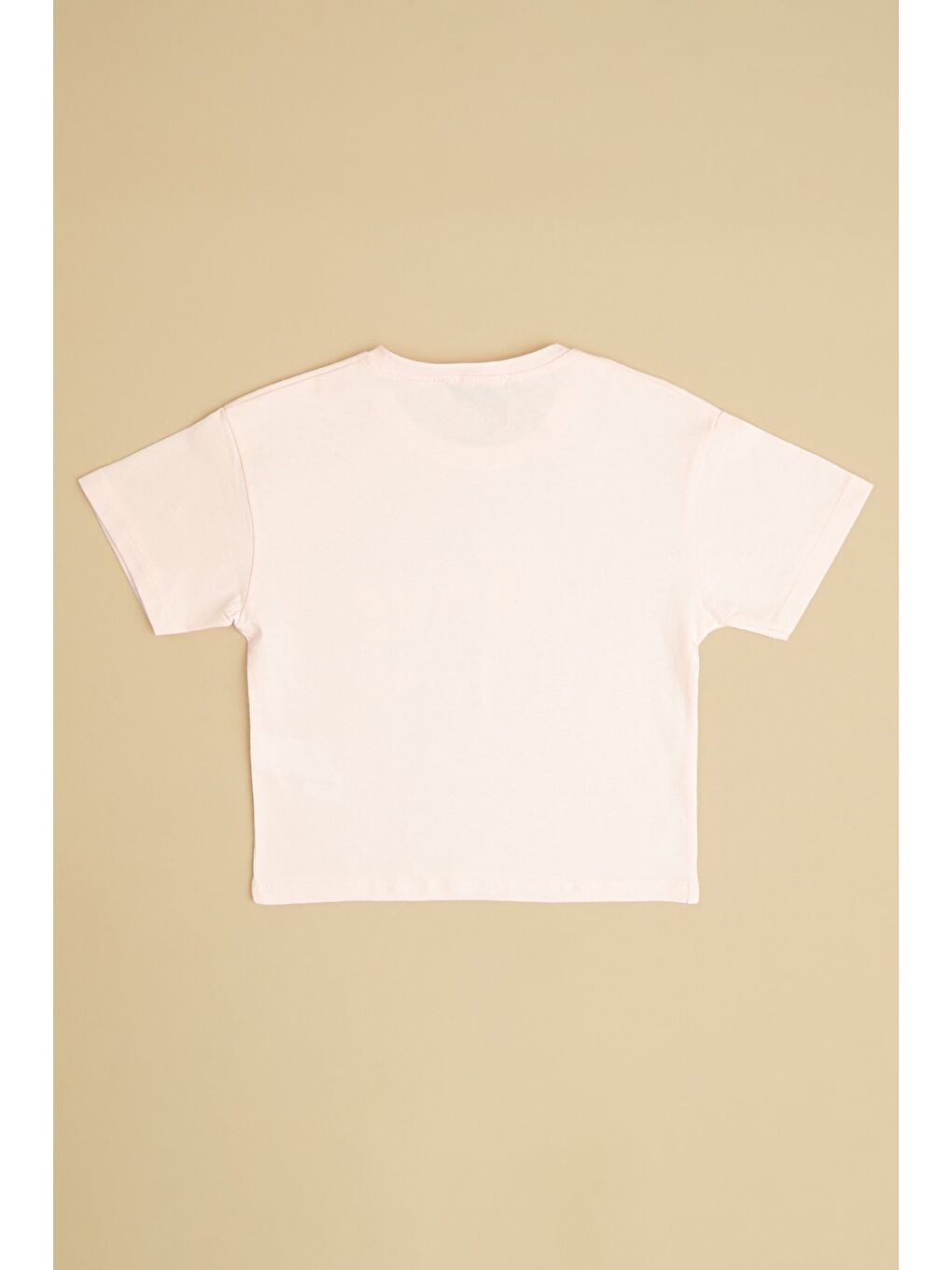 Pembe Love Every Tıme Baskılı Kız Çocuk Crop Tişört-1