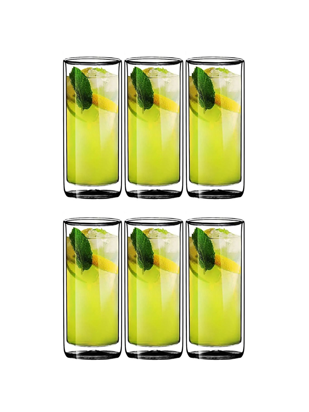 Renksiz Uzun Cam Bardak Seti 270 ml 6 Adet 2325