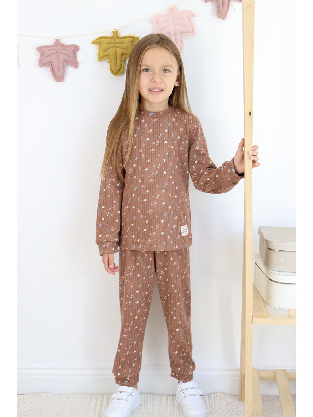Miss Tuffy Kahverengi Kız Çocuk Orta Kalınlıkta Baskılı Pijama Takımı