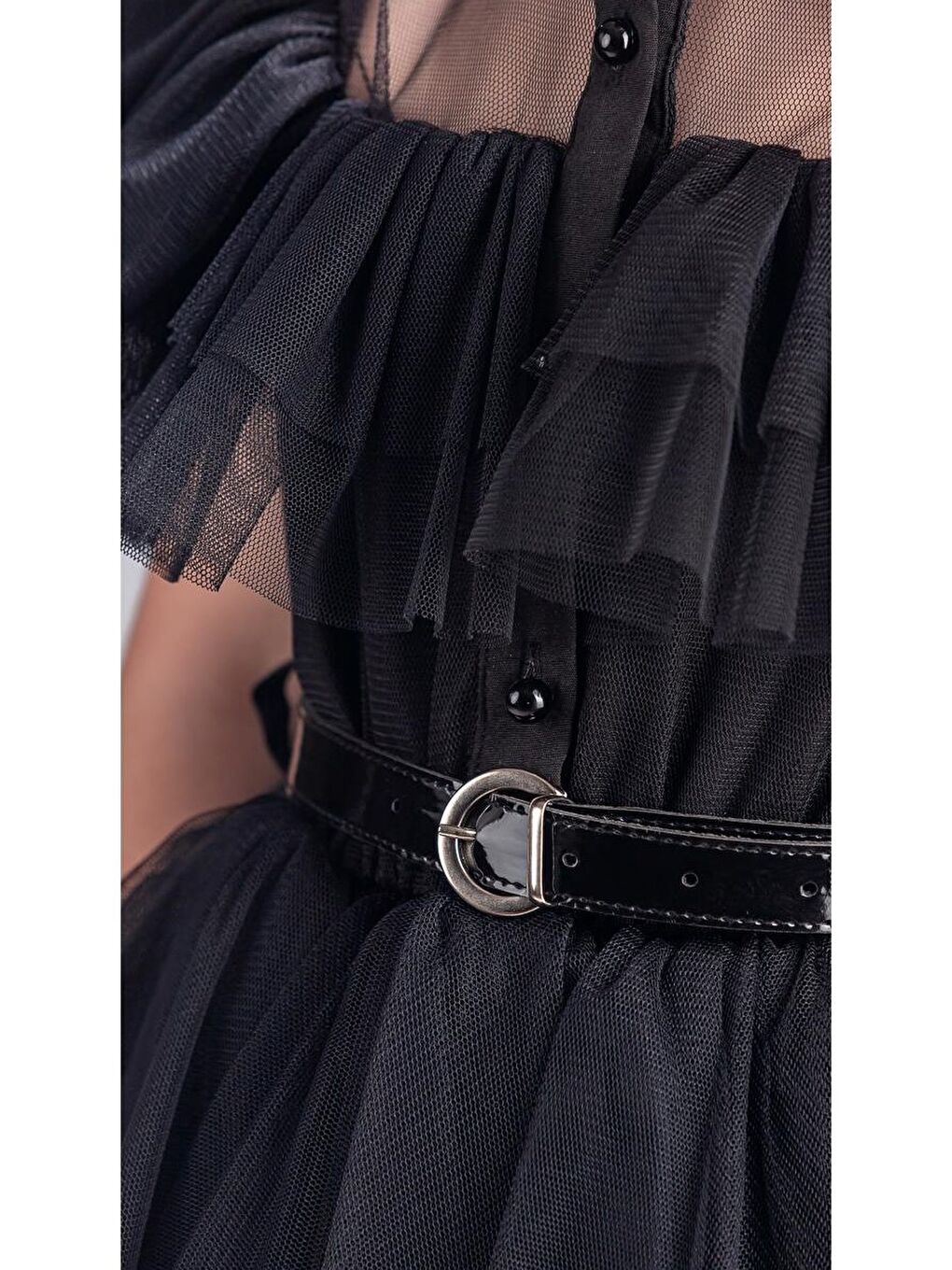 Siyah Kız Çocuk Selero Gotik Özel Elbise M00741-8