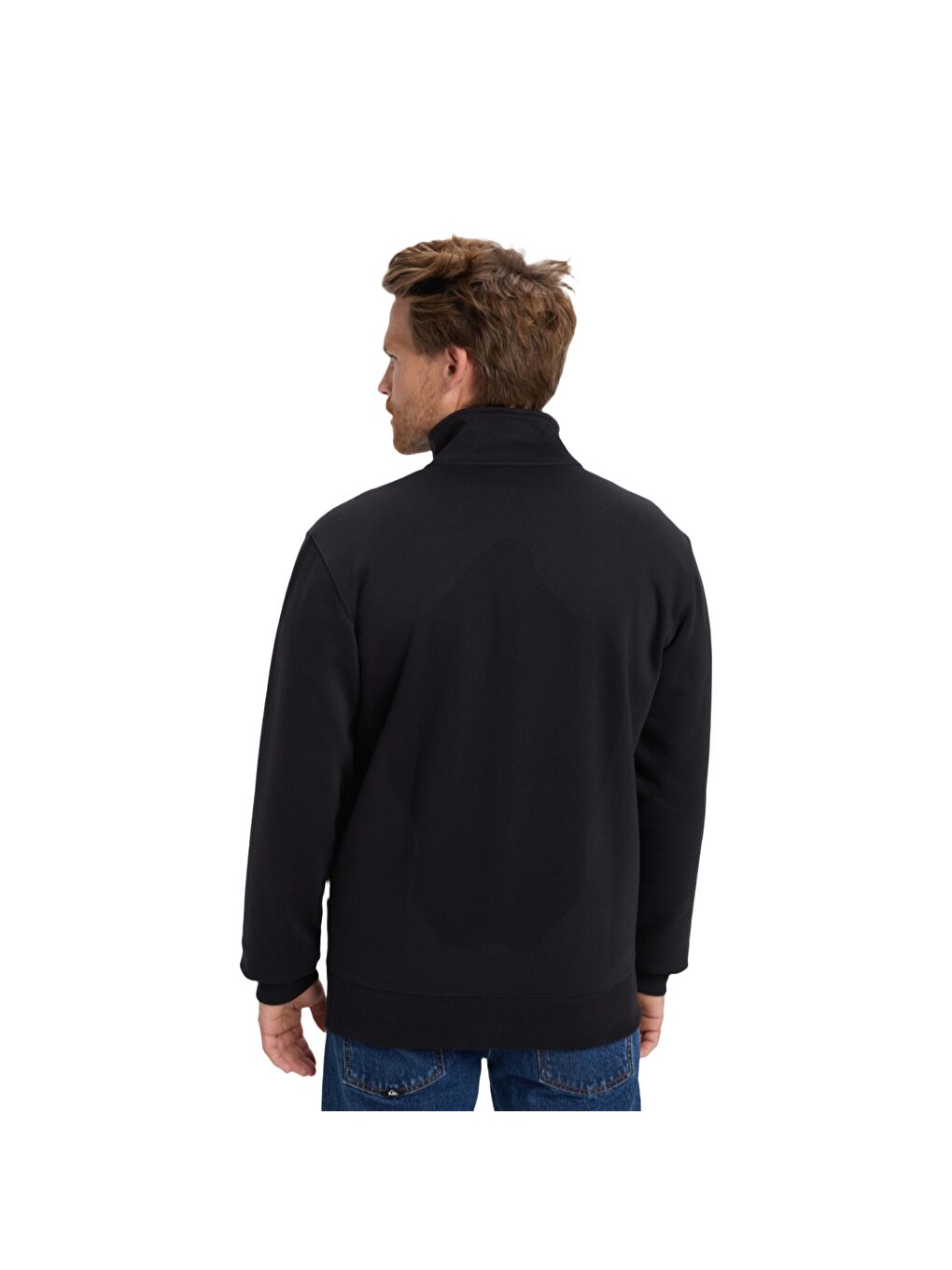 Zip Fleece No Hood Erkek Siyah Fermuarlı Sweatshirt-6