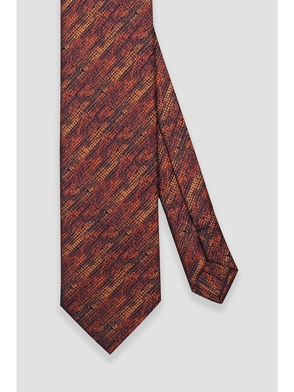 Kravat 8 Cm Mikrofiber Polyester Turuncu Erkek Desenli Kravat-1